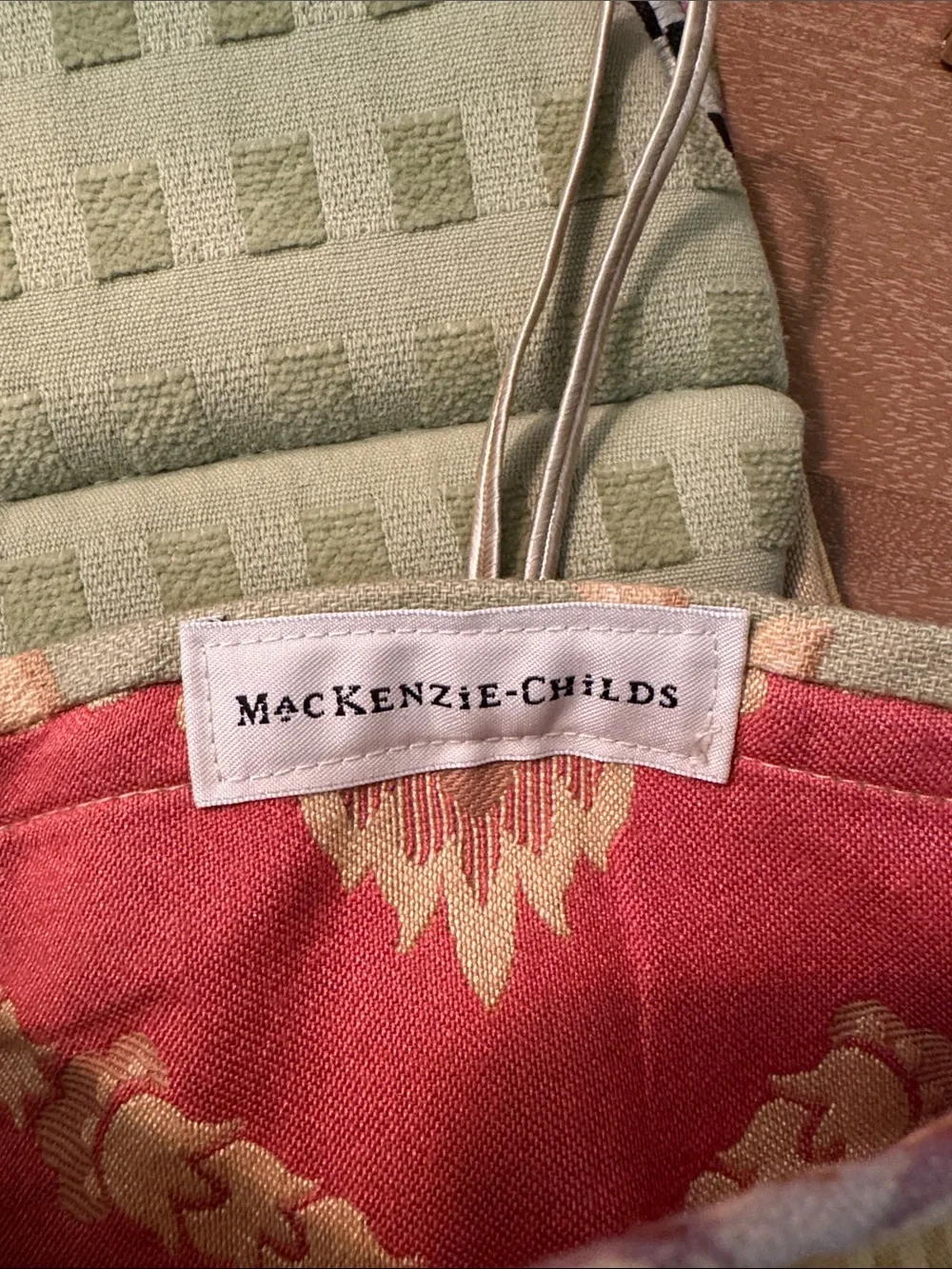Retired, Collectible MacKensie-Childs Tapestry Fabric Bunny Pot Holder